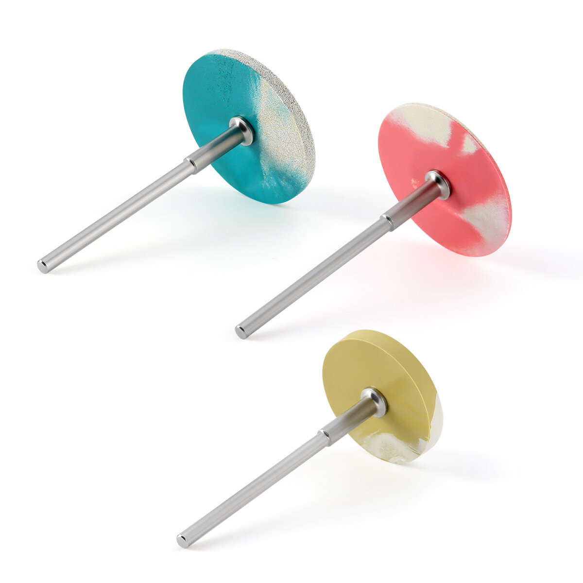 Dental Rubber Diamond Polisher Wheels Disc Burs HP 2.35mm Coarse Medium Fine