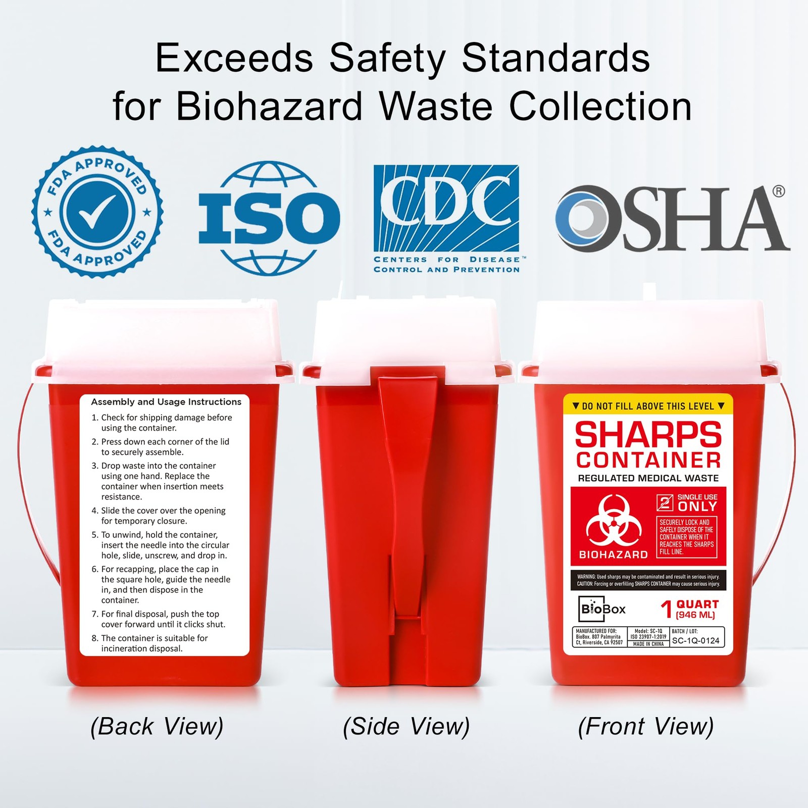 Sharps Container Small – Sharps Containers for Home Use and Labs – Portable N…