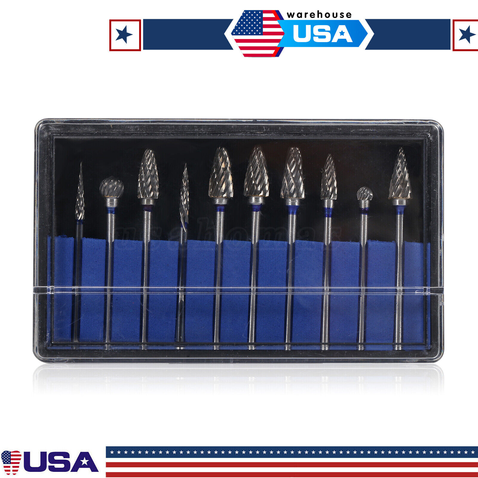 10pcs/Set Dental Tungsten Carbide Burs Plaster Alloy Acrylic Drill Polisher