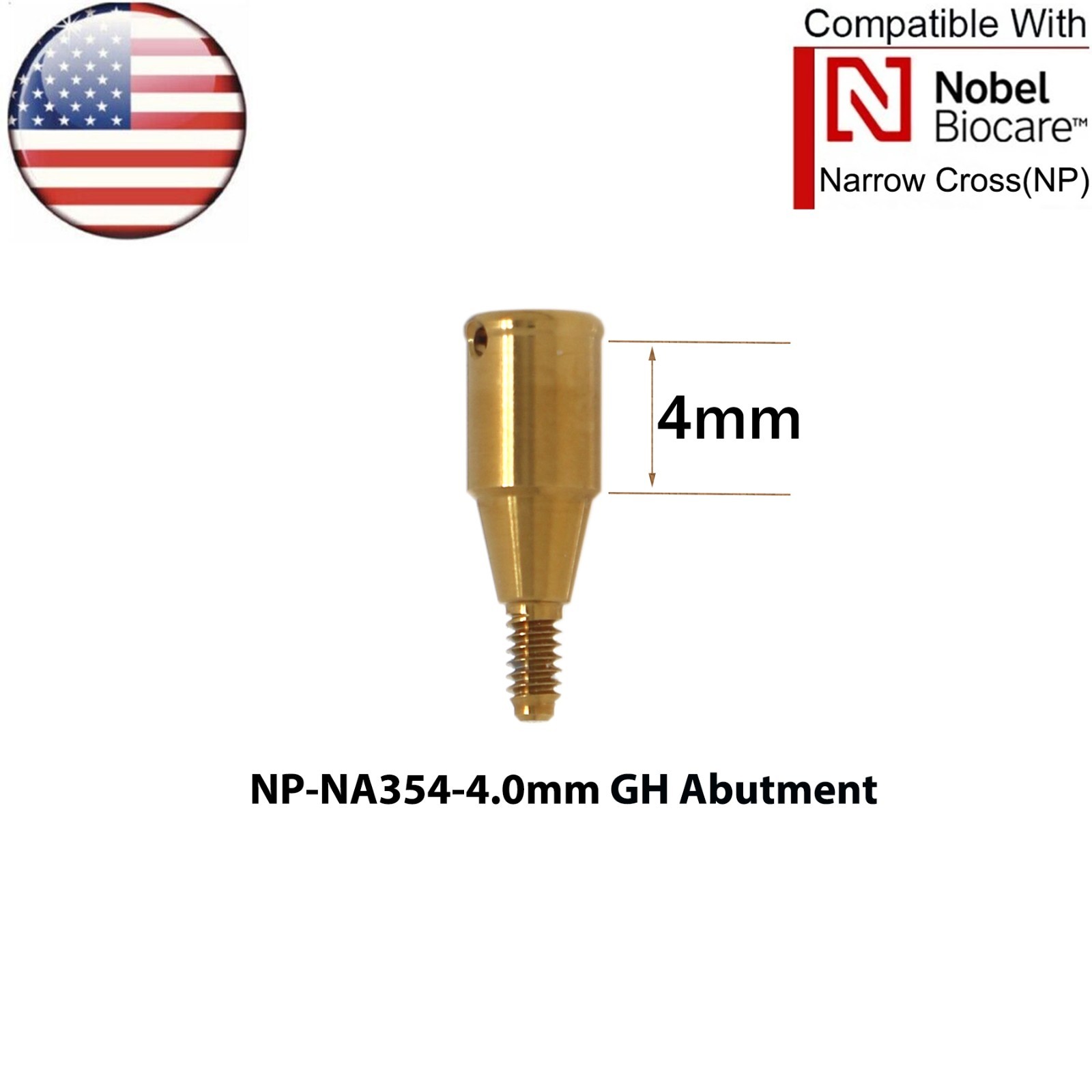 US Dental Overdenture Locator Abutment NP/RP & Male Caps Kit Fits Nobel Active
