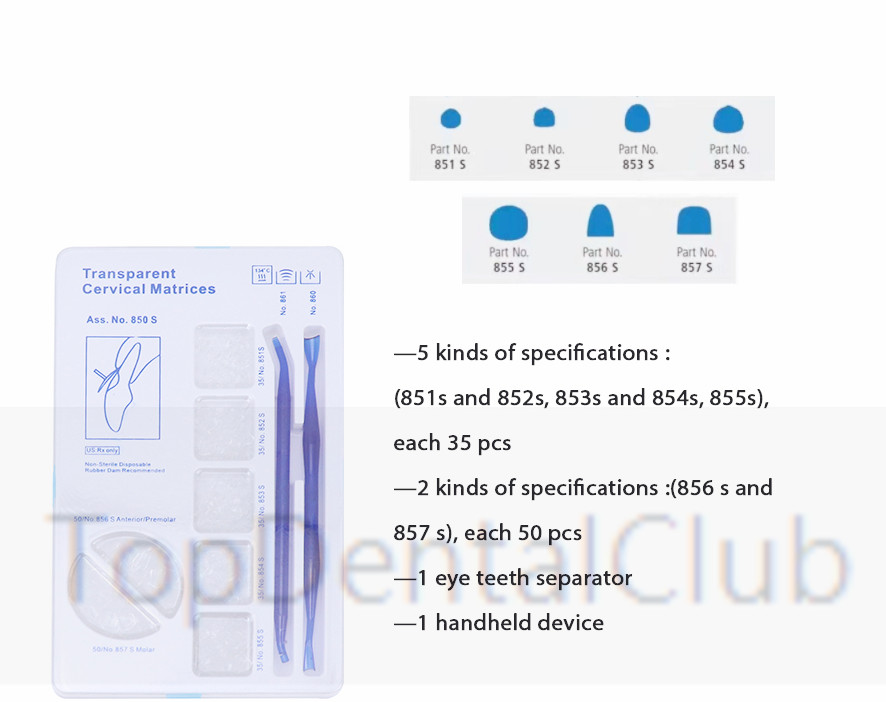 Dental Transparent Cervical Matrices Composite Gingival Retractor Clear Matrix