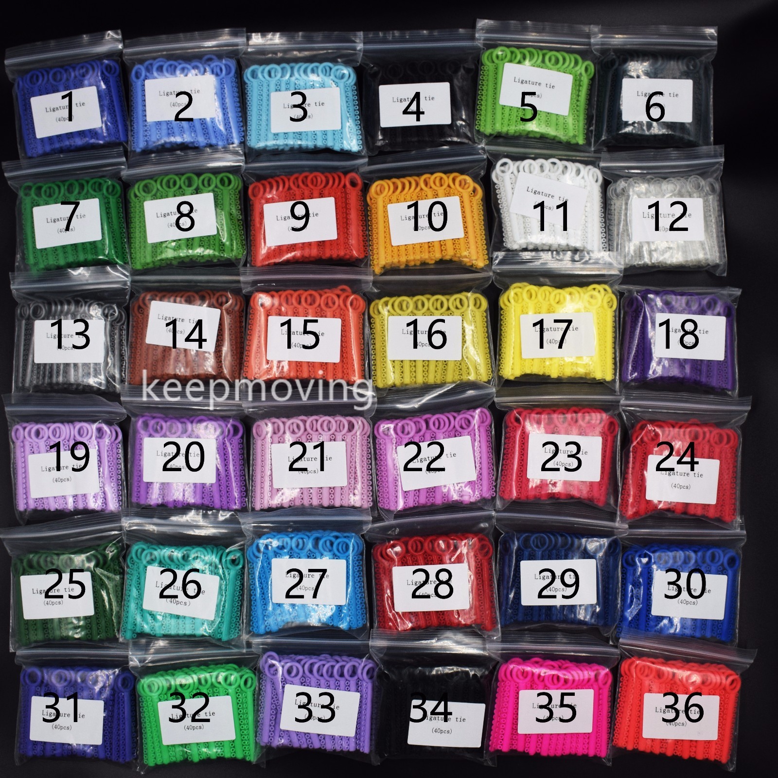 1040 Pcs Dental Ligature Ties Orthodontics Elastic Multi Color Rubber Bands