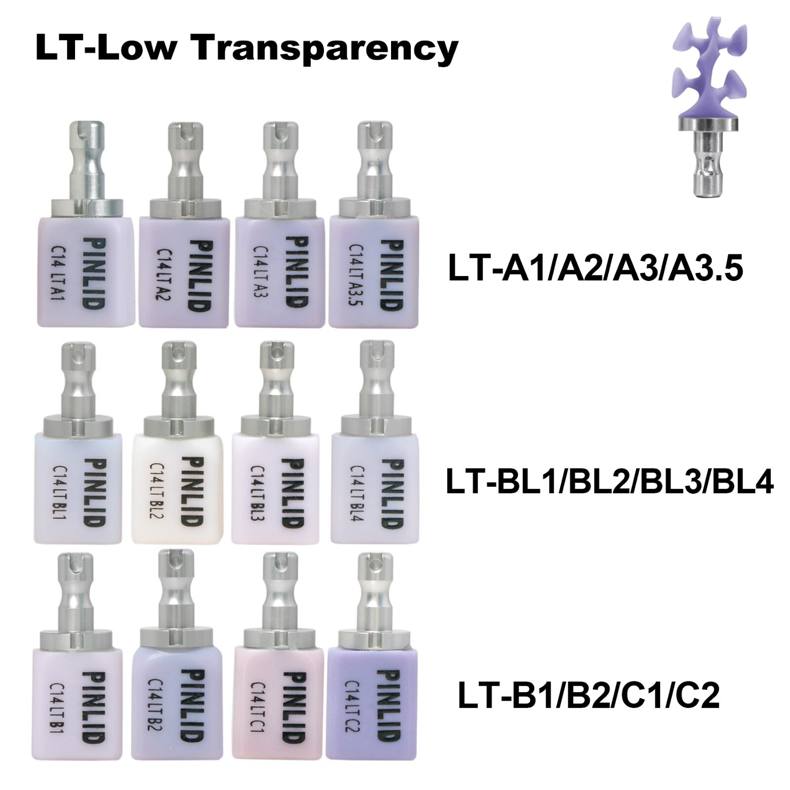 Dental C14 HT/LT/MT Emax Glass Ceramic Blocks Lithium Disilicate CAD/CAM CEREC