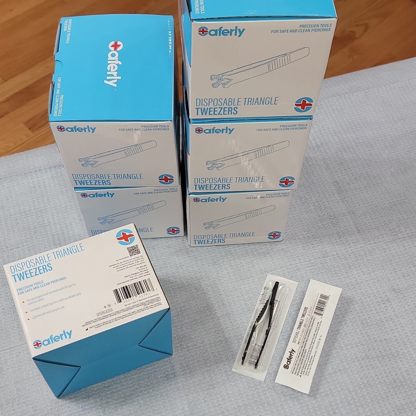 aferly Disposable Triangle Tweezers MED-283 for Cosmetology Piercing