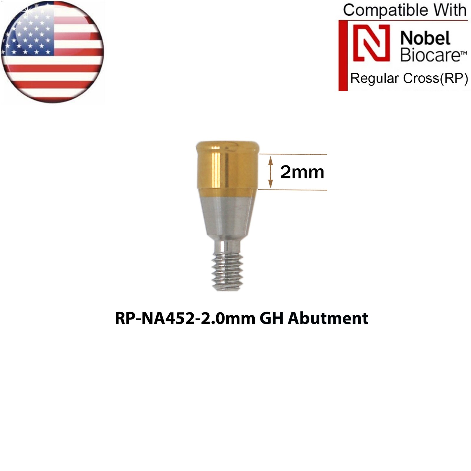 US Dental Overdenture Locator Abutment NP/RP & Male Caps Kit Fits Nobel Active
