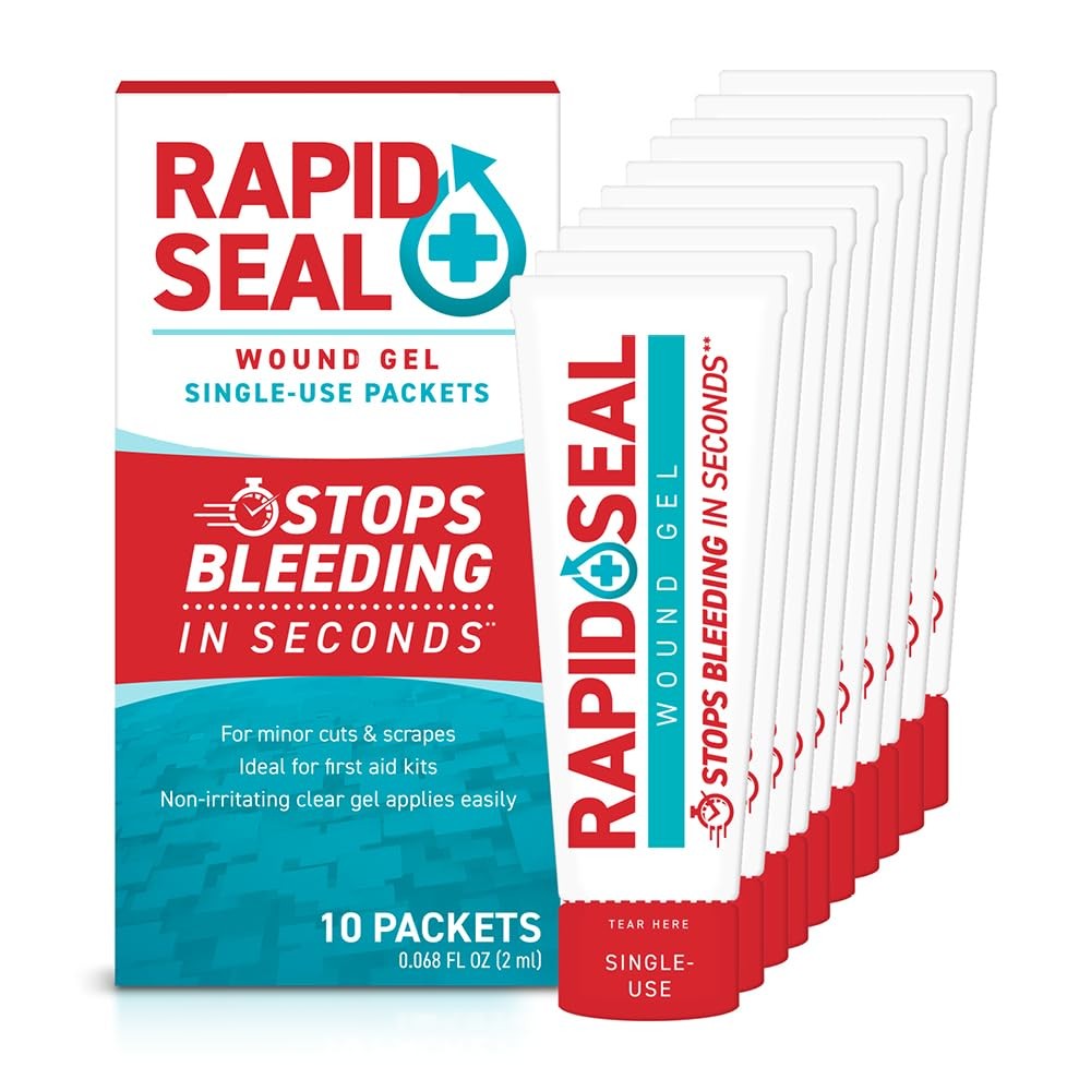 Rapid-Seal Wound Gel Single Use Packets 10ct | Stops Bleeding in 10 Count
