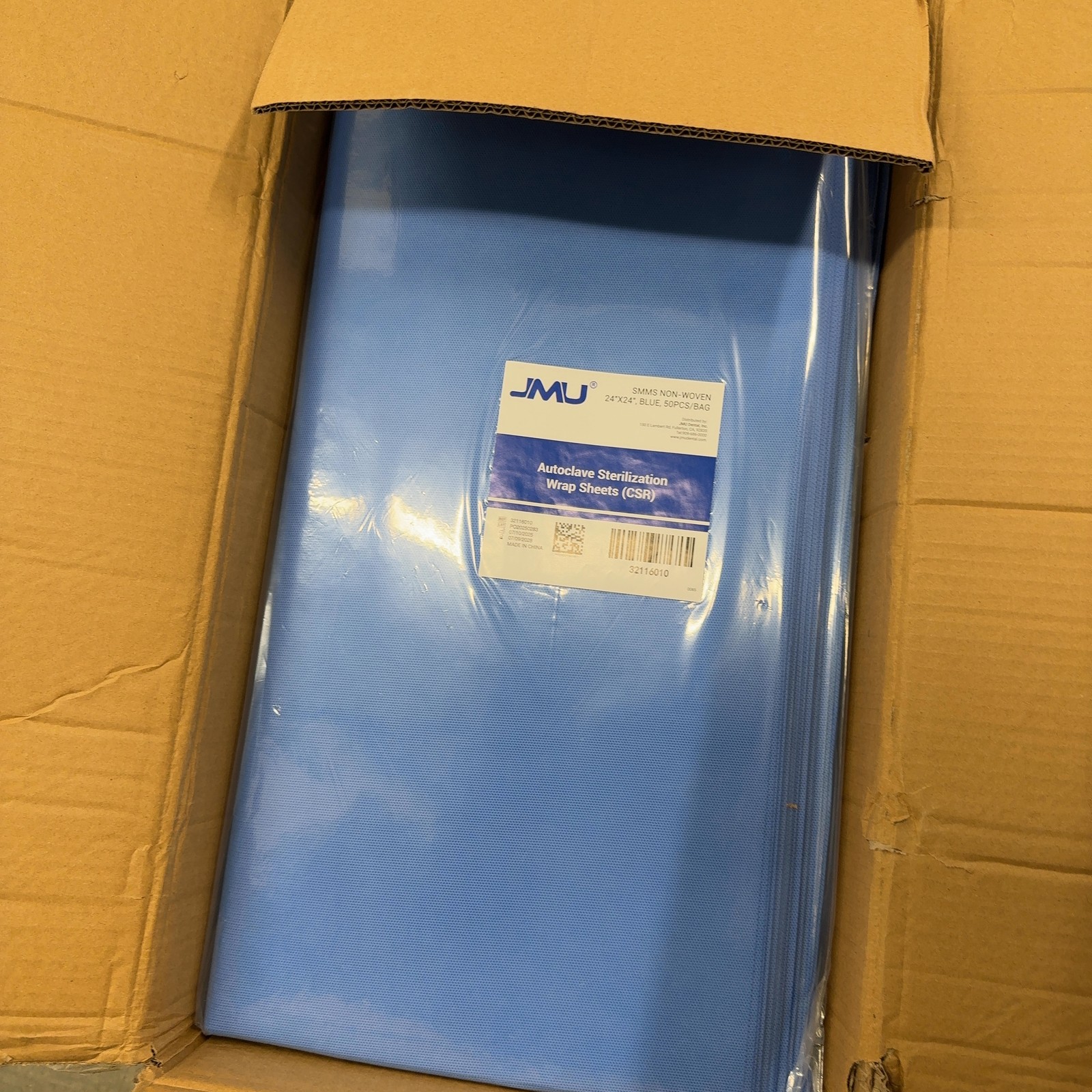 JMU 500pcs Autoclave Sterilization Wrap 24×24 SMMS EO Steam 60g Non-Woven