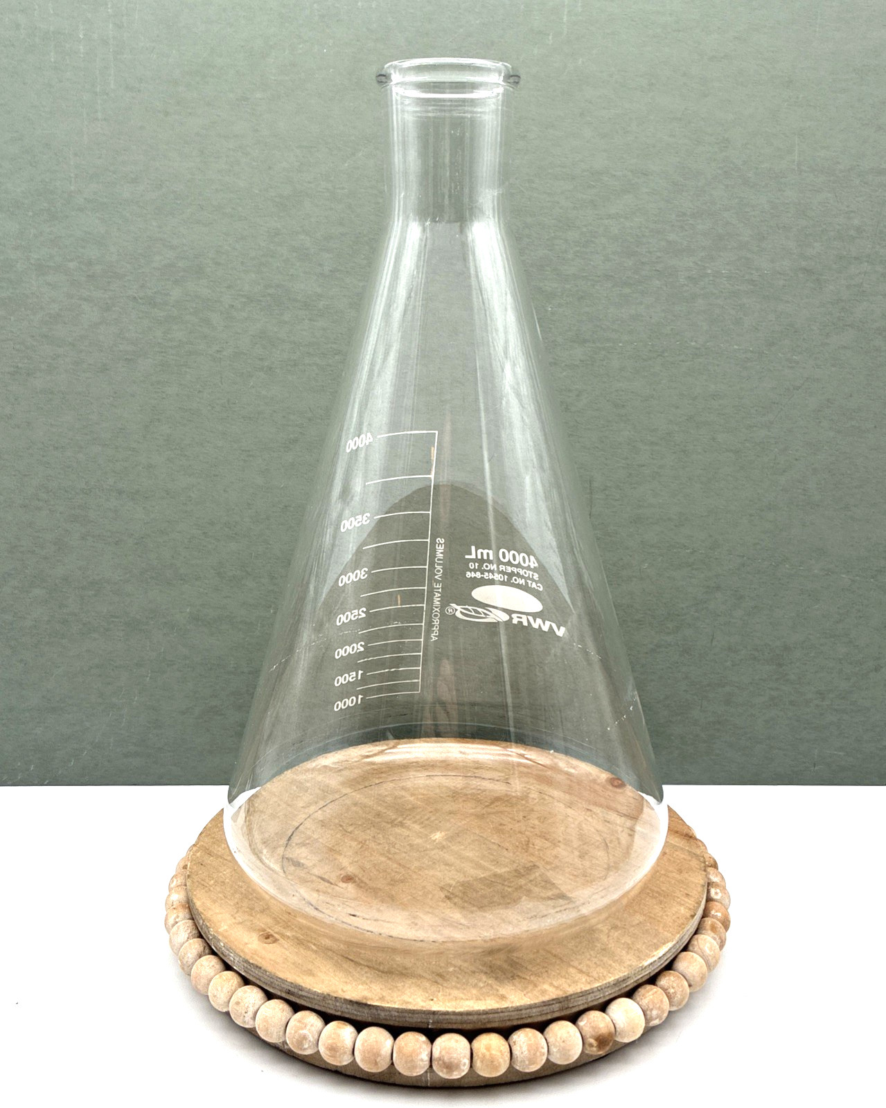 VWR 4000 mL CAT NO: 10545-846 Graduated Erlenmeyer Beaker, Heavy Wall
