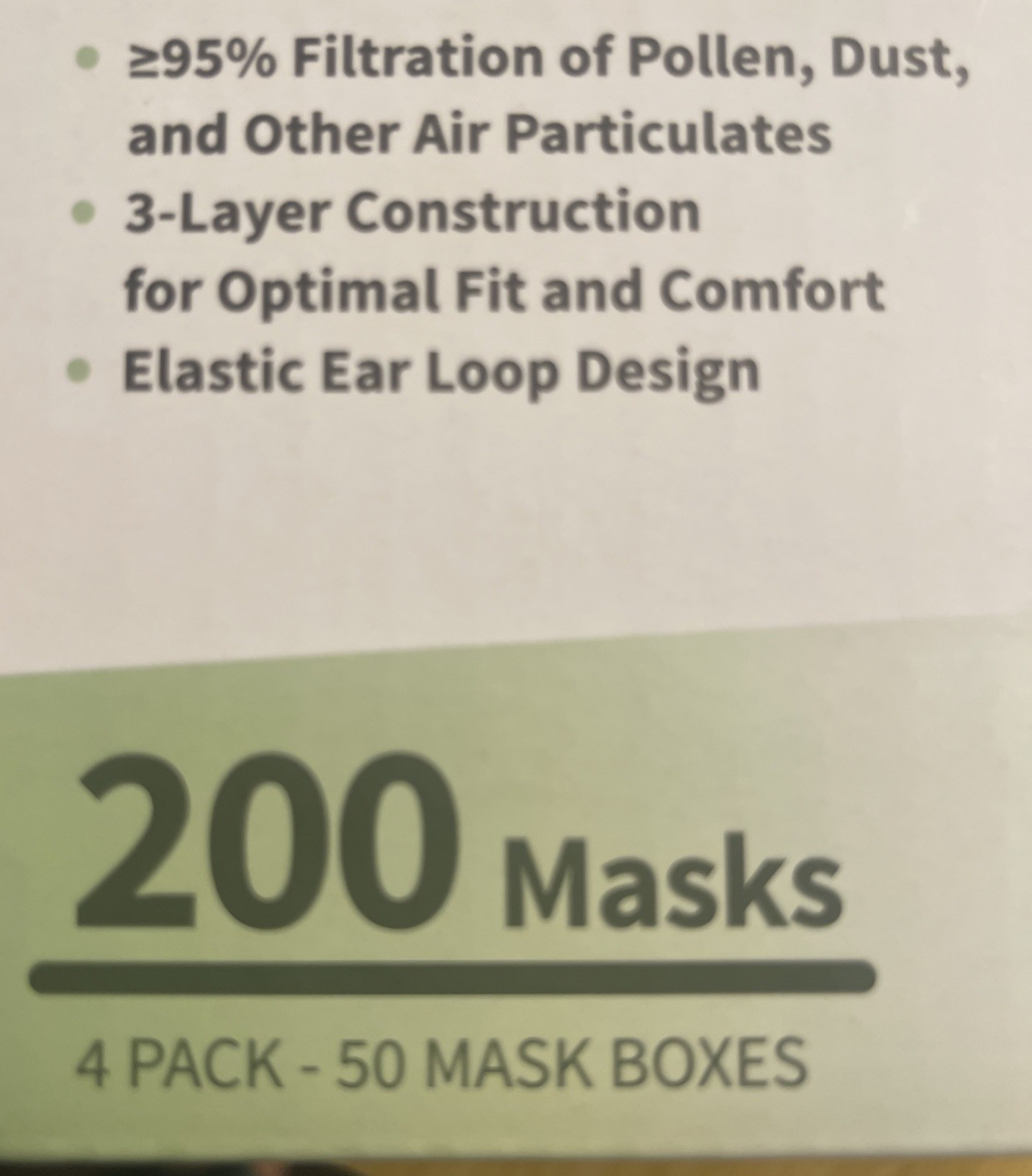 FLTR Pure Protection General Use Face mask 3 Layer/Ear Loop Design 200 Masks