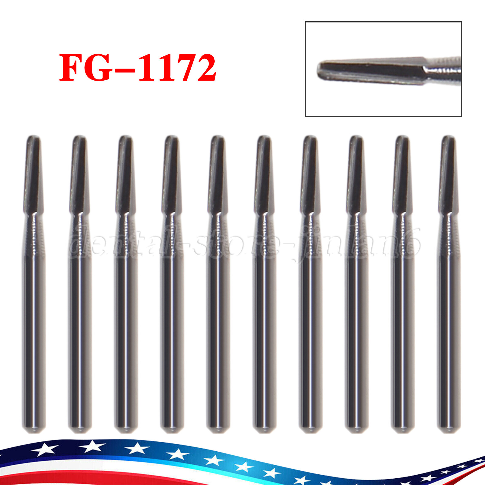 Dental Tungsten Carbide Burs FG Round Taper End High Speed FG 1172