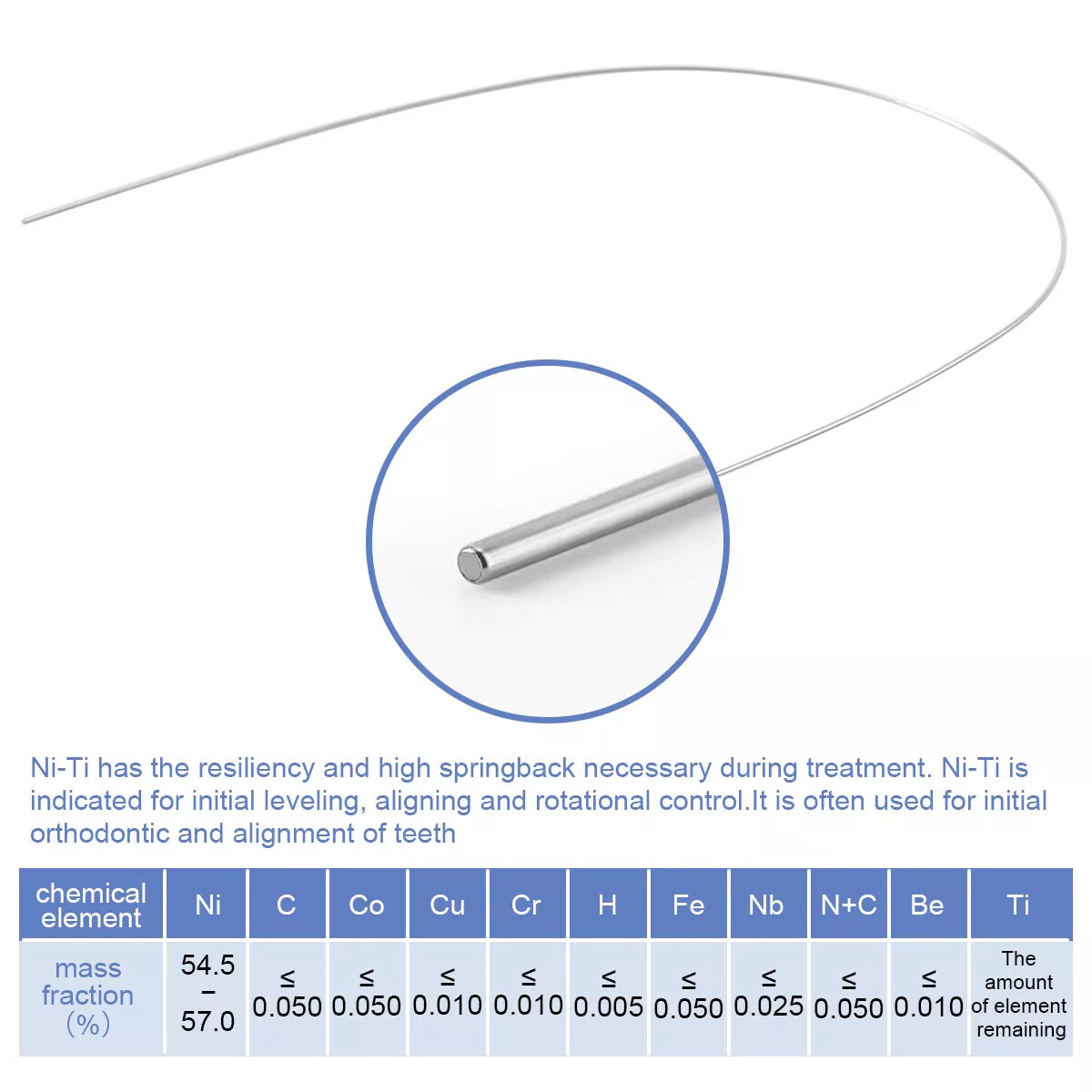 10 Pcs/Pack Dental Orthodontic Arch Wire Super Elastic Niti Round Natural From