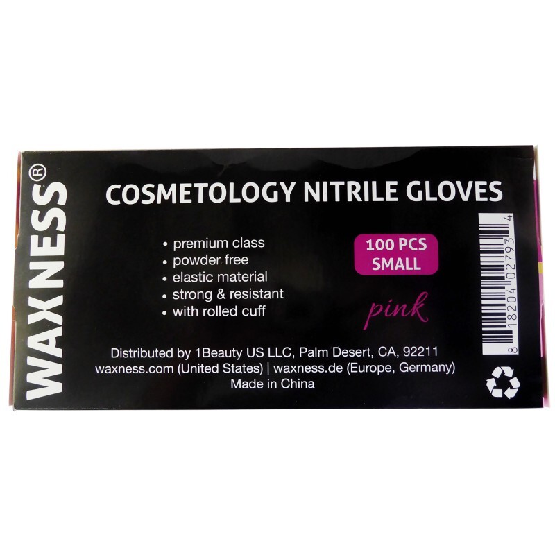 Waxness Cosmetology Nitrile Gloves Pink, Small, 100 pcs / box