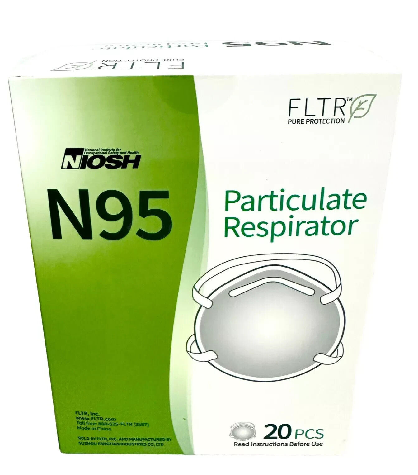 N95 Niosh FLTR Niosh 20 pcs Particulate Respirator