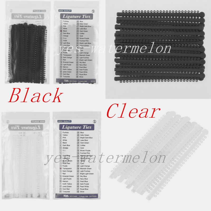 1000Pcs/Pack Dental Orthodontic Ligature Elastic Rubber Bands Braces Clear/Black