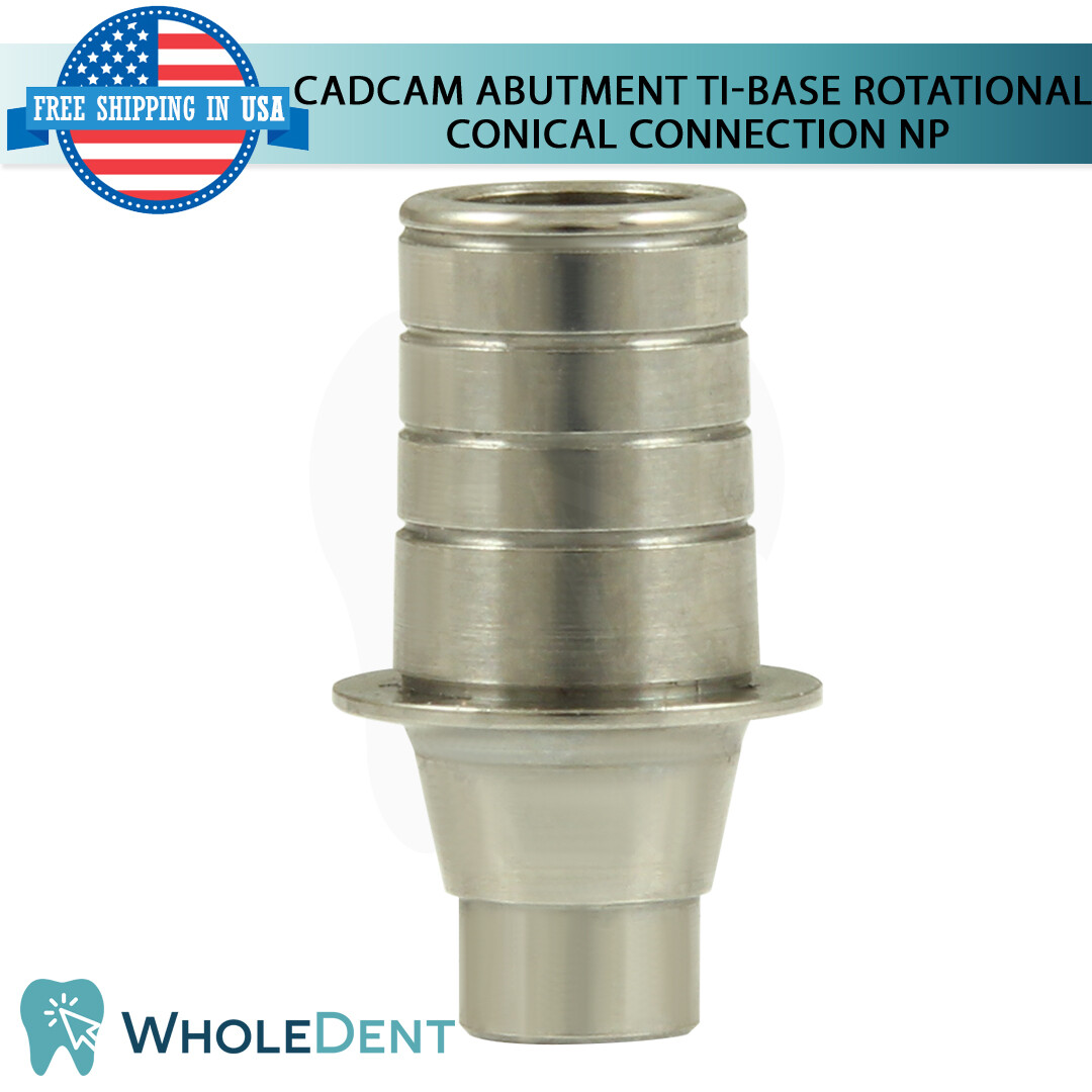 5x Dental Narrow Rotational Titanium Base Conical Hex 2.25mm Connection