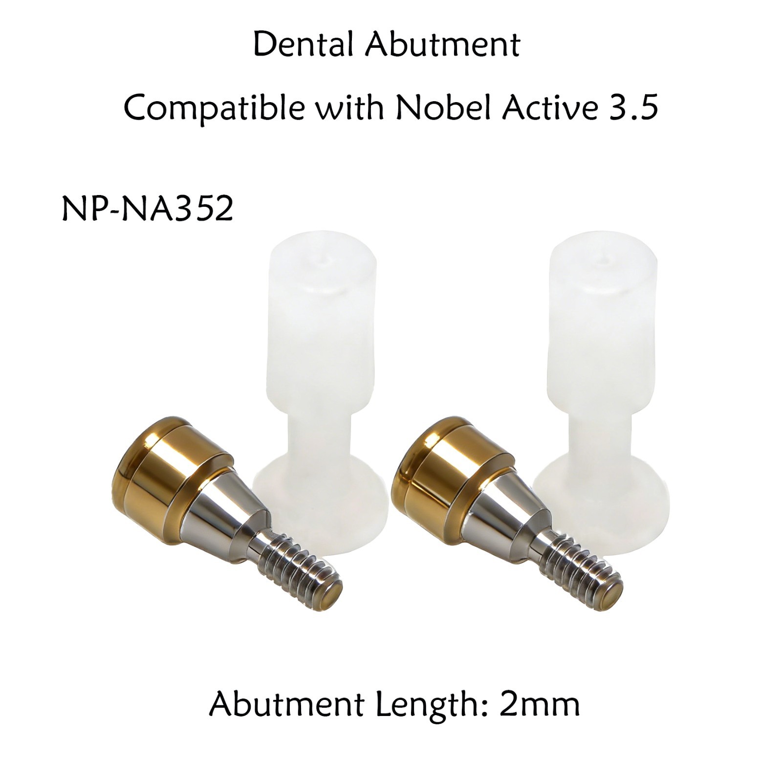 US Nobel Active Locator Overdenture Abutment Narrow Platform NP NA352 & Male Cap