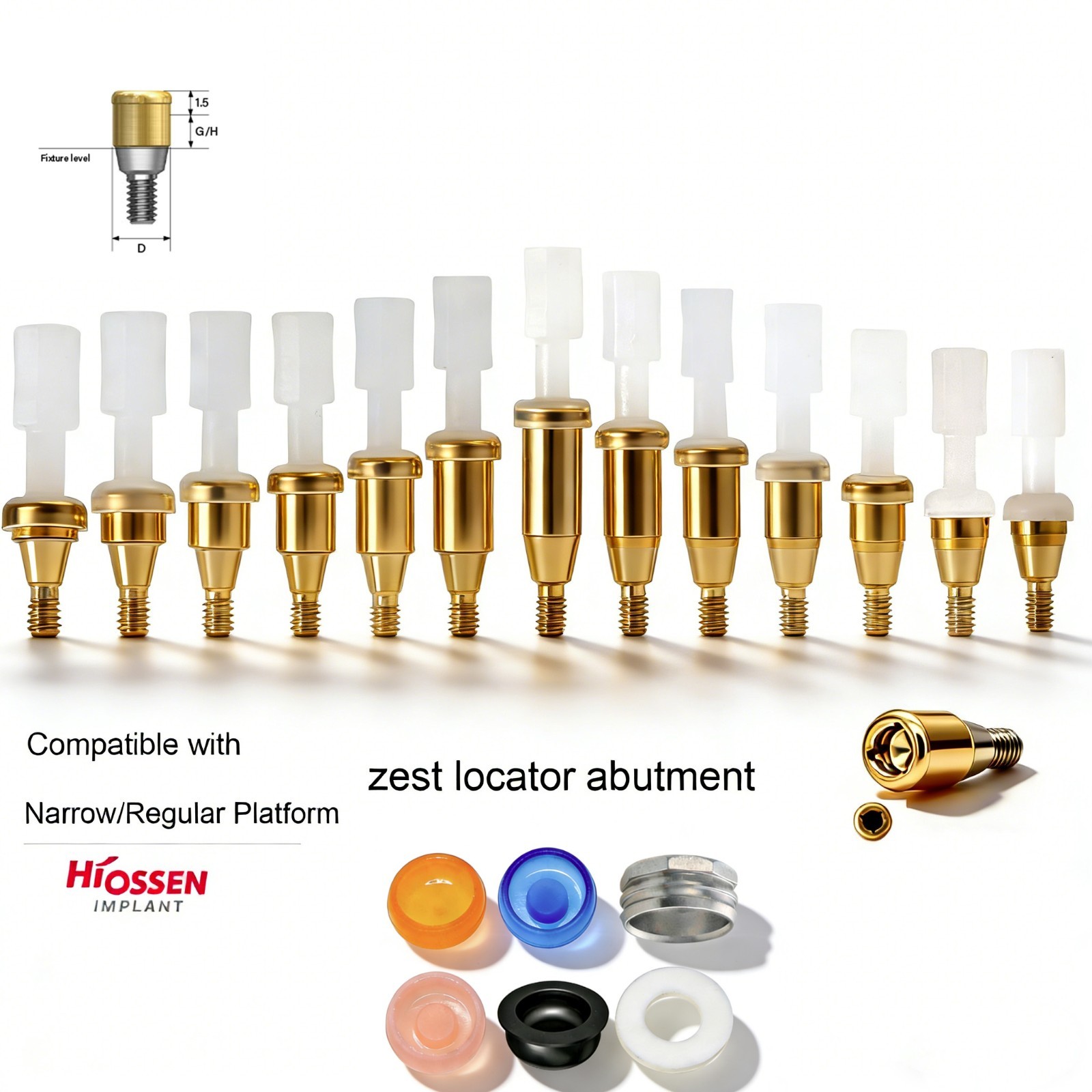 US Hiossen ET Dental Prosthetics Titanium All Implant Abutments fit Mini/Regular