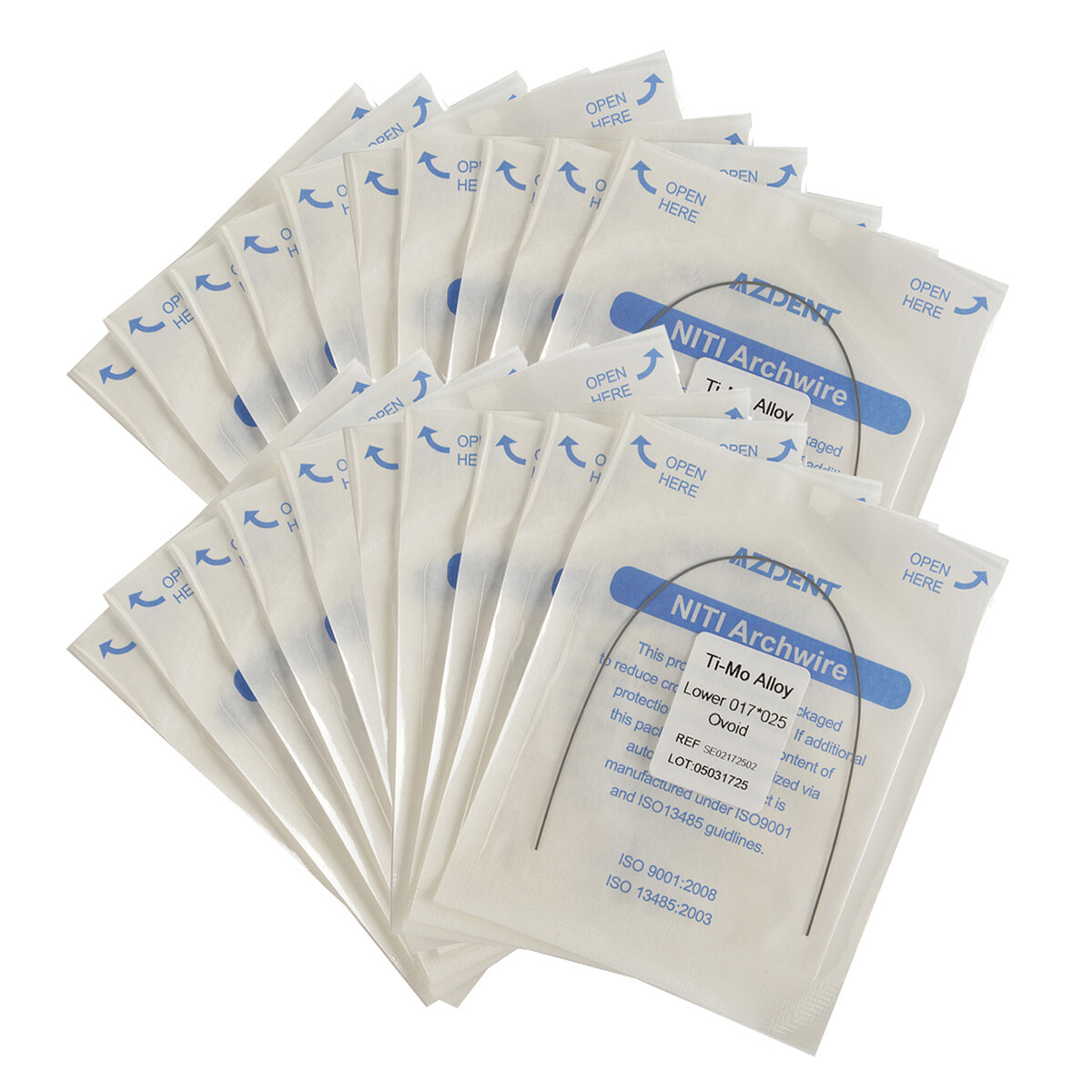 AZDENT Dental TMA Ti-Mo Alloy Rectangular Arch Wires Ovoid Form All Size