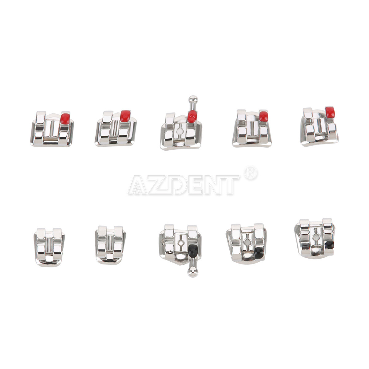 AZDENT Dental Orthodontic Bracket Braces Standard MBT Slot .022 Hooks on 3