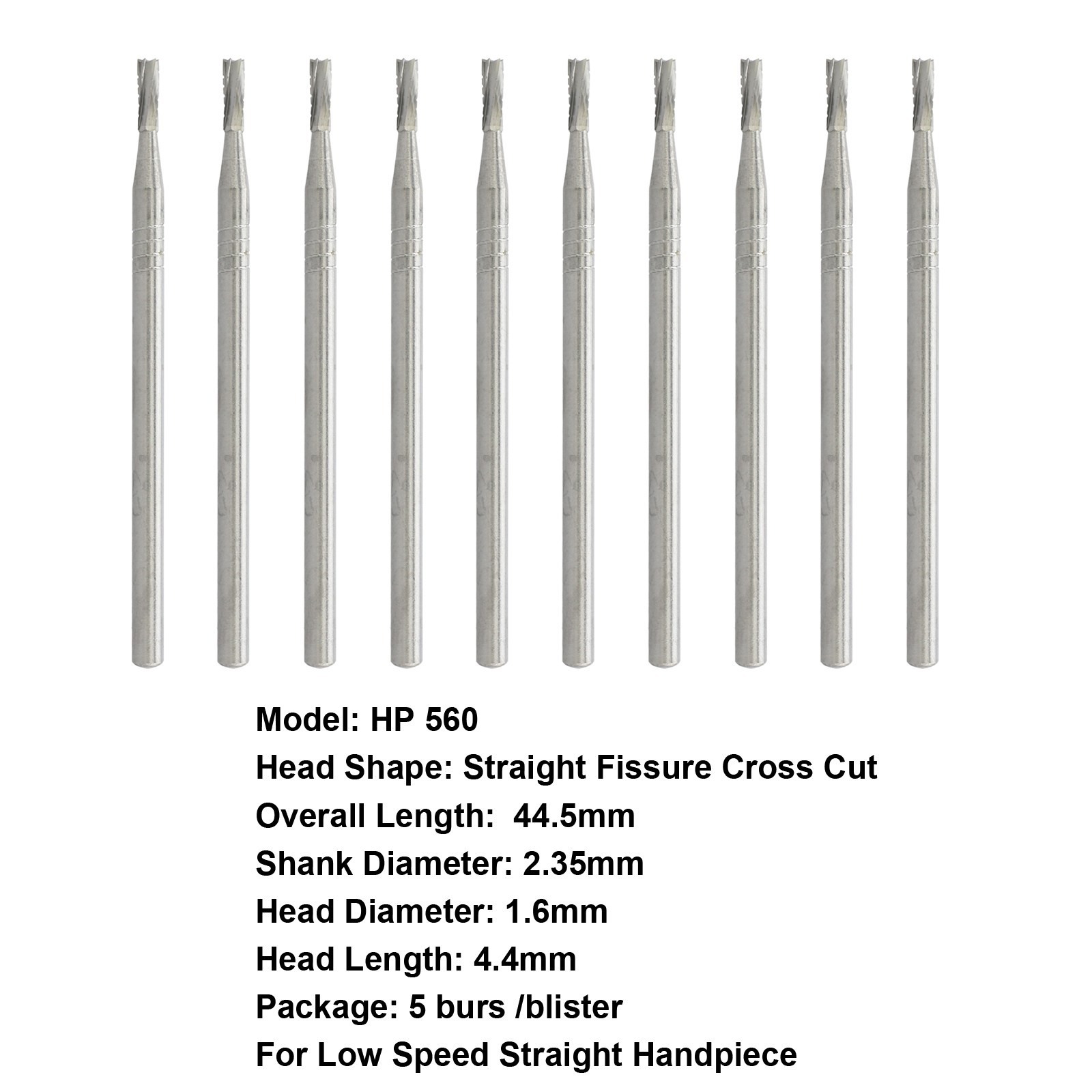Wave Dental Carbide Bur Long Straight 556 557 558 560 562 HP Prima Low Speed Bur