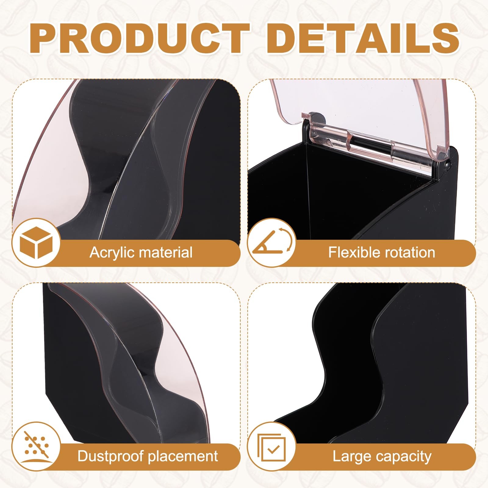 uxcell Coffee Filter Holder, 4.9×2.9×5.4″ Acrylic Cone 4.9×2.9×5.4″, Black