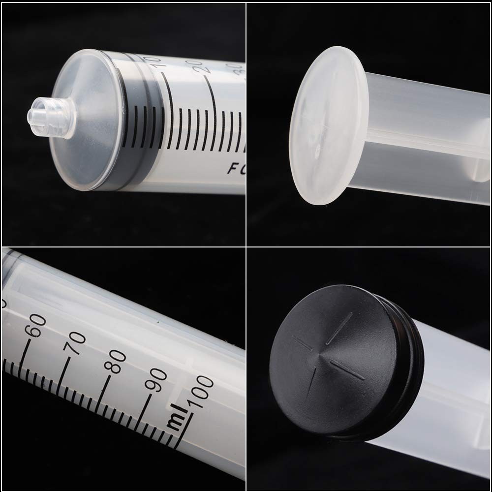 DEPEPE 2pcs 100ml Large Plastic Syringe with 47in Handy