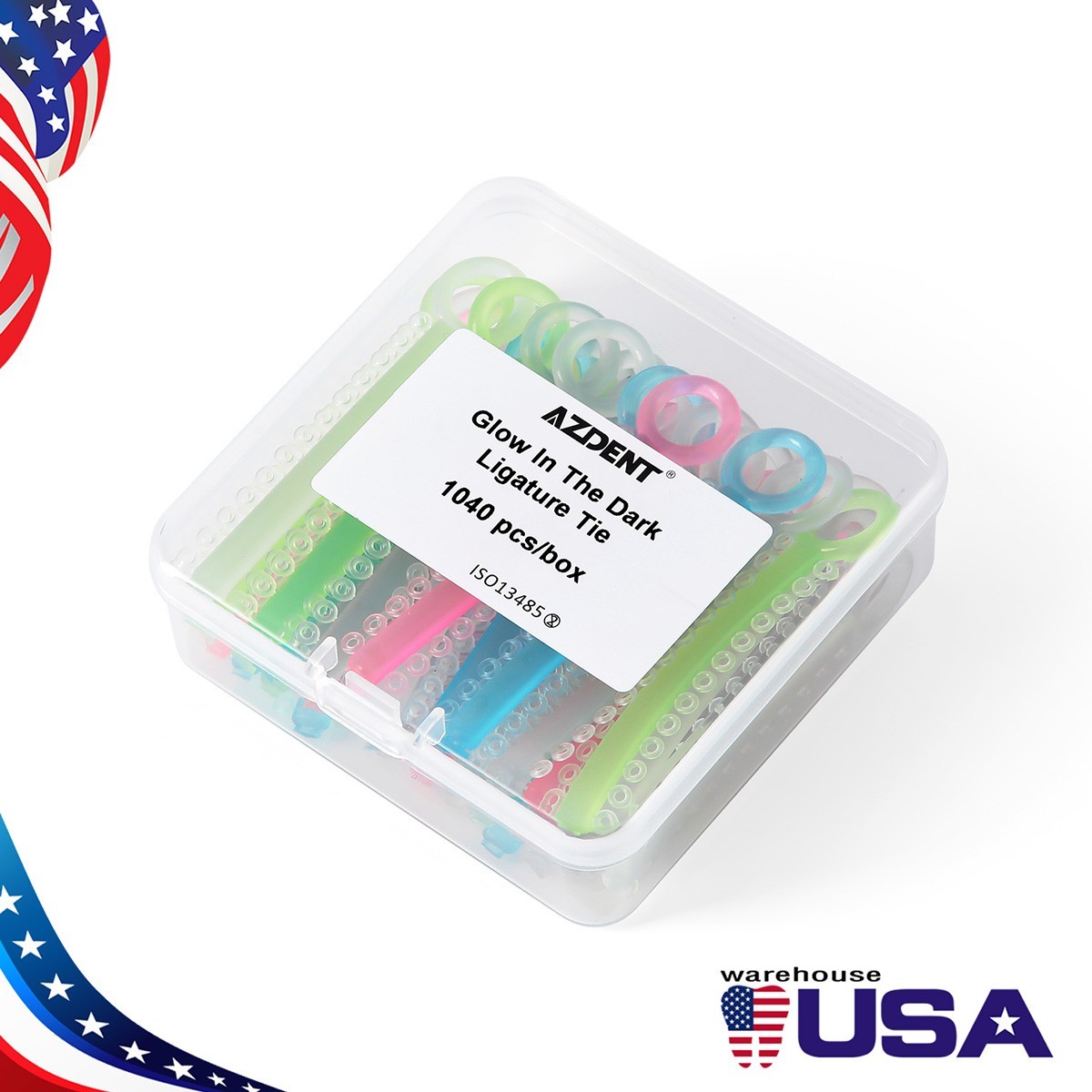 1040pcs/box Dental Orthodontic Ligature Ties Elastic Rubber Bands Dark Light Mix