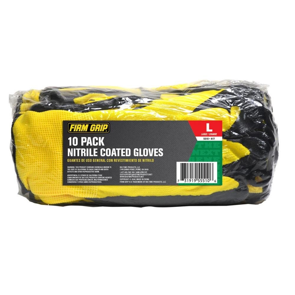 Nitrile Coated Gloves (10-Pack)