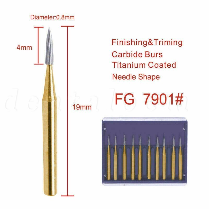 Dental Carbide Burs FG Gold Trimming & Finishing FG7404/7406/7408/7901/7902/7903