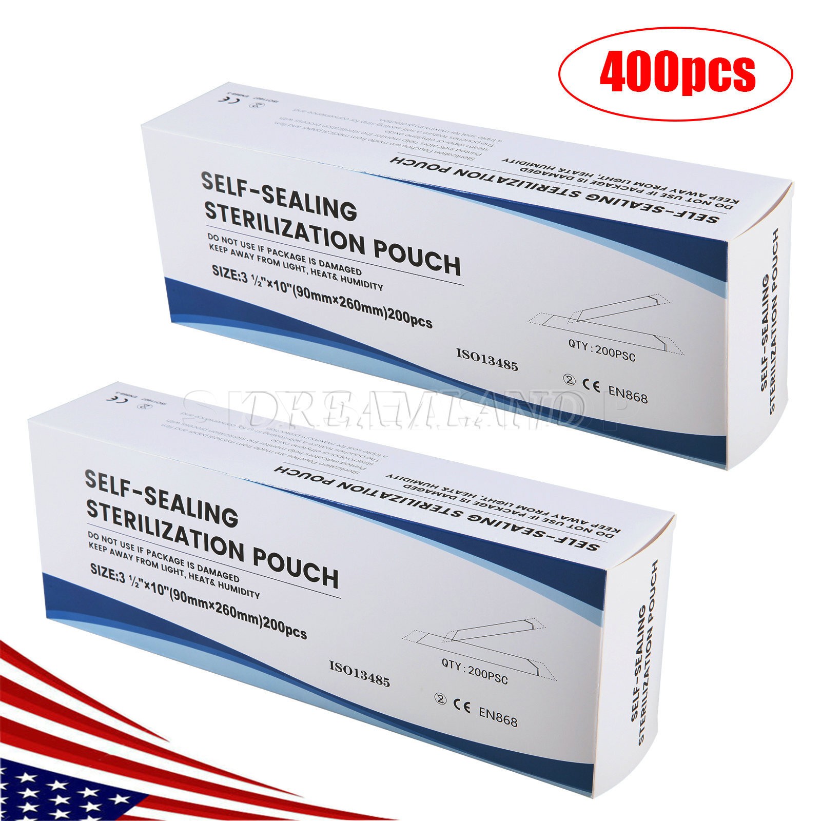 SKYSEA Dental Medical Self-Sealing Sterilization Pouches 3-1/2″x10″ up to 4000