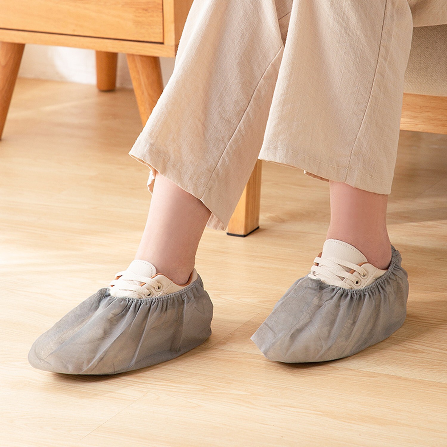 50 Pair Disposable Shoe Covers Non-Slip Boot Shoes Protector Non-Woven 2 Colors