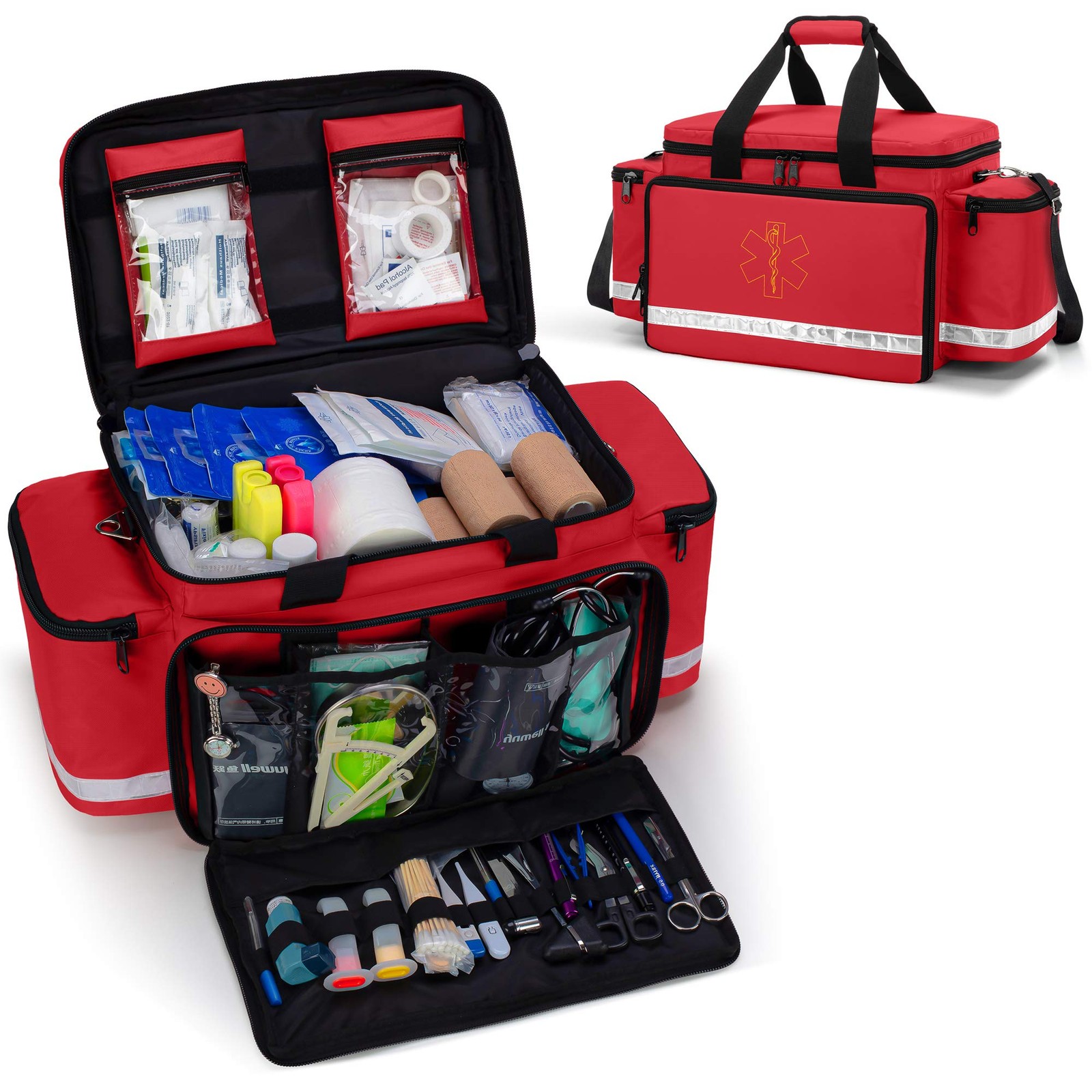 Trunab Emergency Responder Trauma Bag Empty, 1 Count (Pack of 1), Red