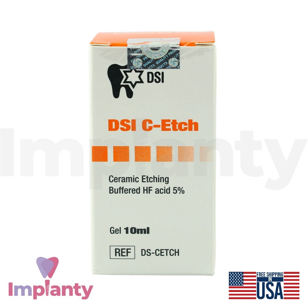 DSI C-Etch Ceramic Porcelain Etching 10ml Semi Gel Dental Restoration Repair