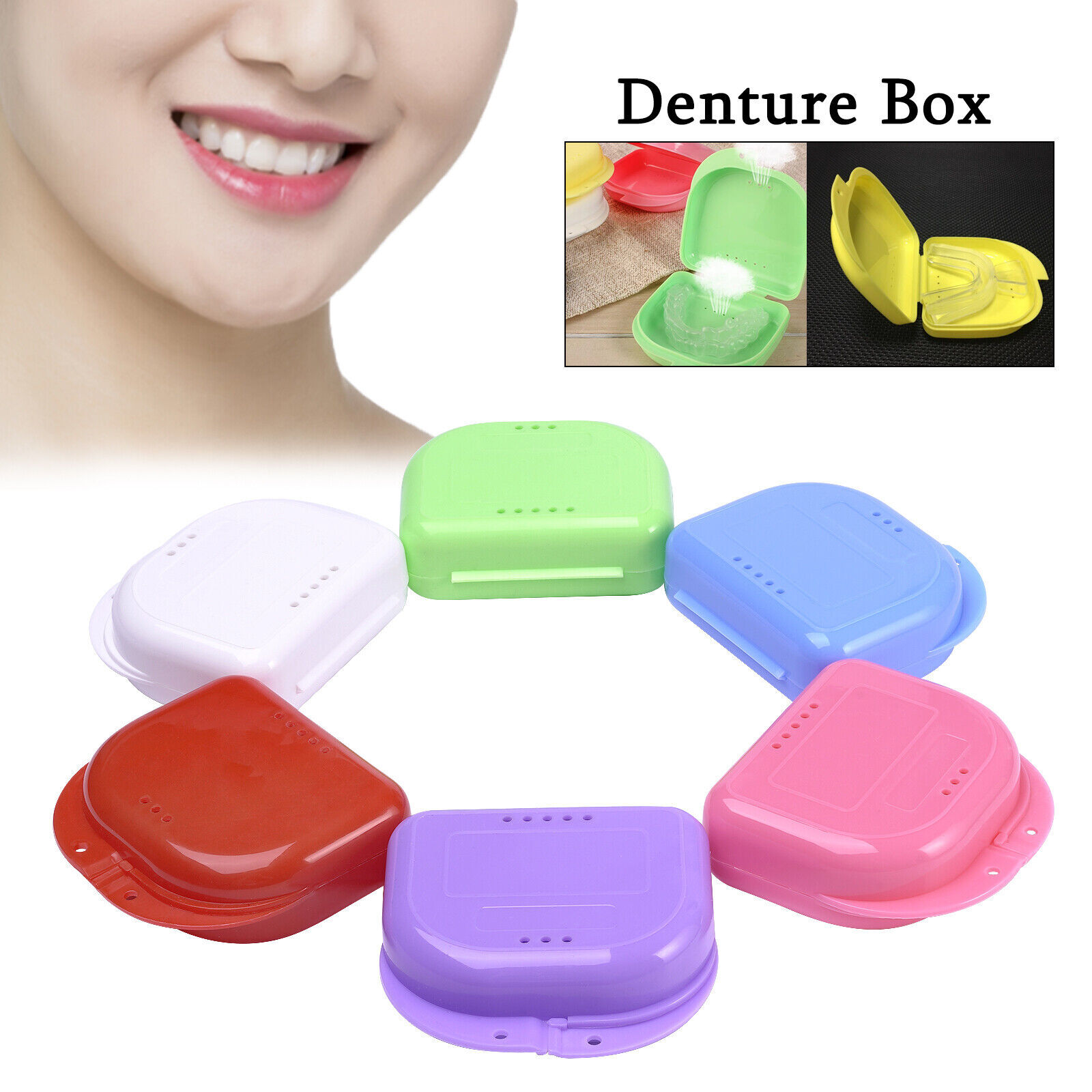 Dental Retainer Case Storage Denture Mouth Guard Plastic for Invisalign Teeth