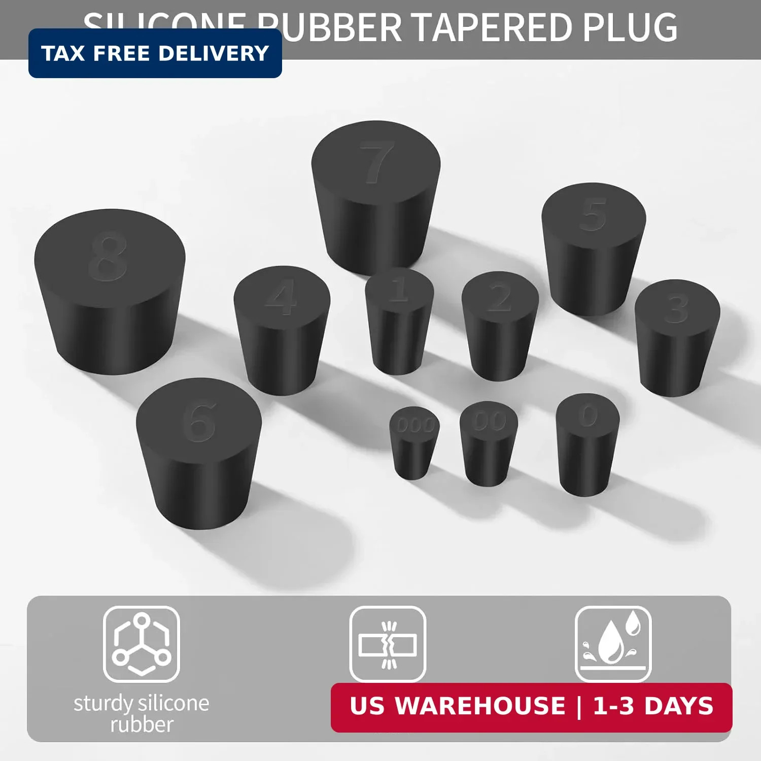 Rubber Stoppers 26 Pcs Assorted Sizes Lab Plugs Flask Test Tube Holes Sealing Du