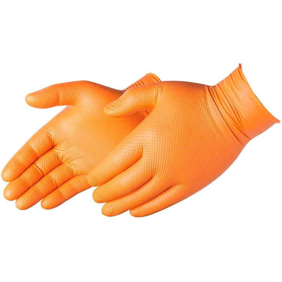 PREMIUM 8-MIL TEXTURED ORANGE NITRILE EXAM GLOVES HEAVY DUTY CASE 1,000 MEDIUM