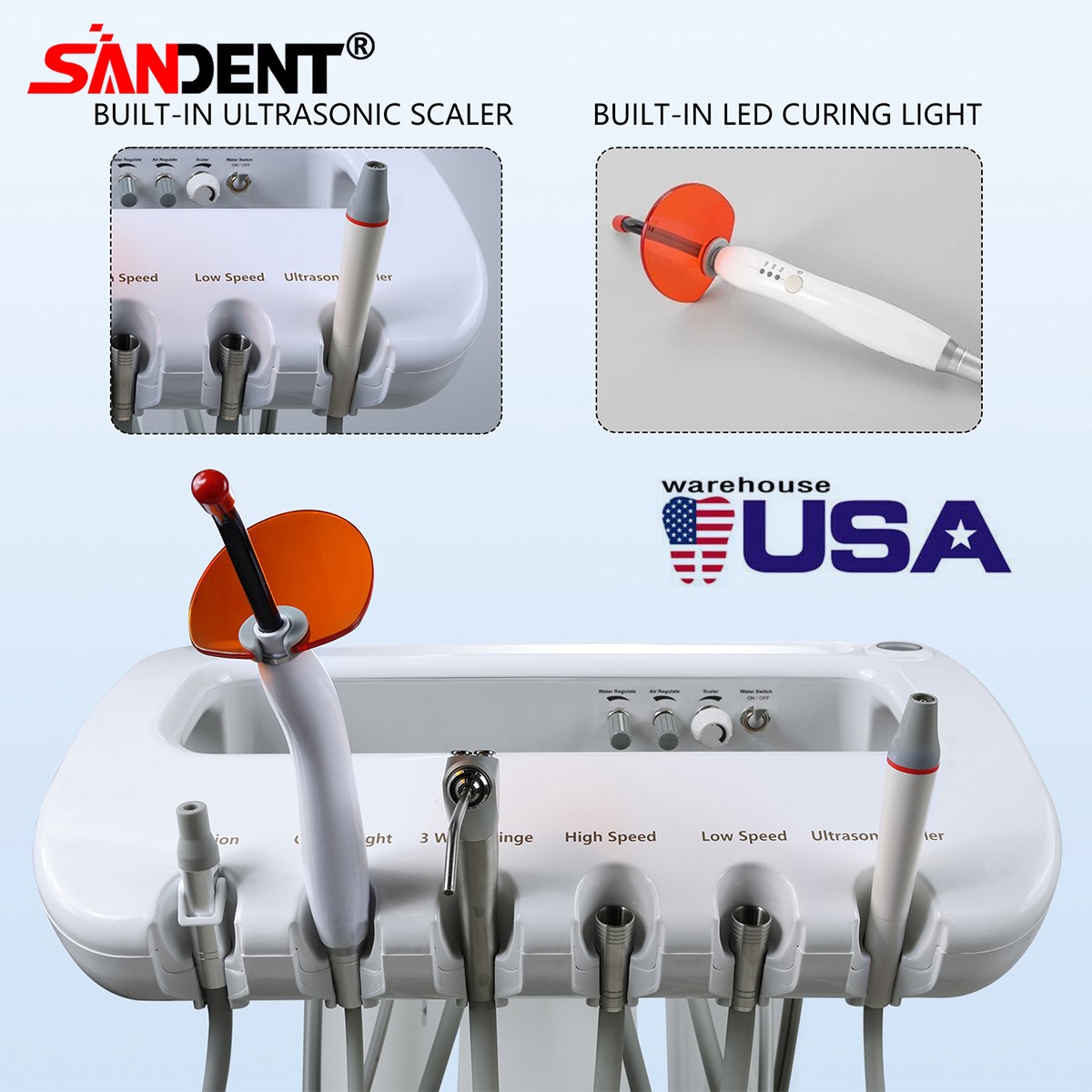 Dental Wireless Cordless LED Cure Curing Light Lamp 2500mw 15W Tool Resin Cure
