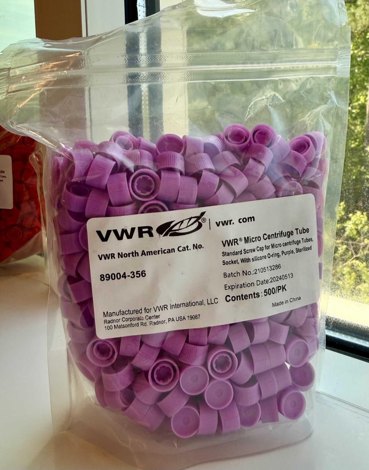 (500) VWR Socket Screw Cap Micro Centrifuge Tubes 89004-352
