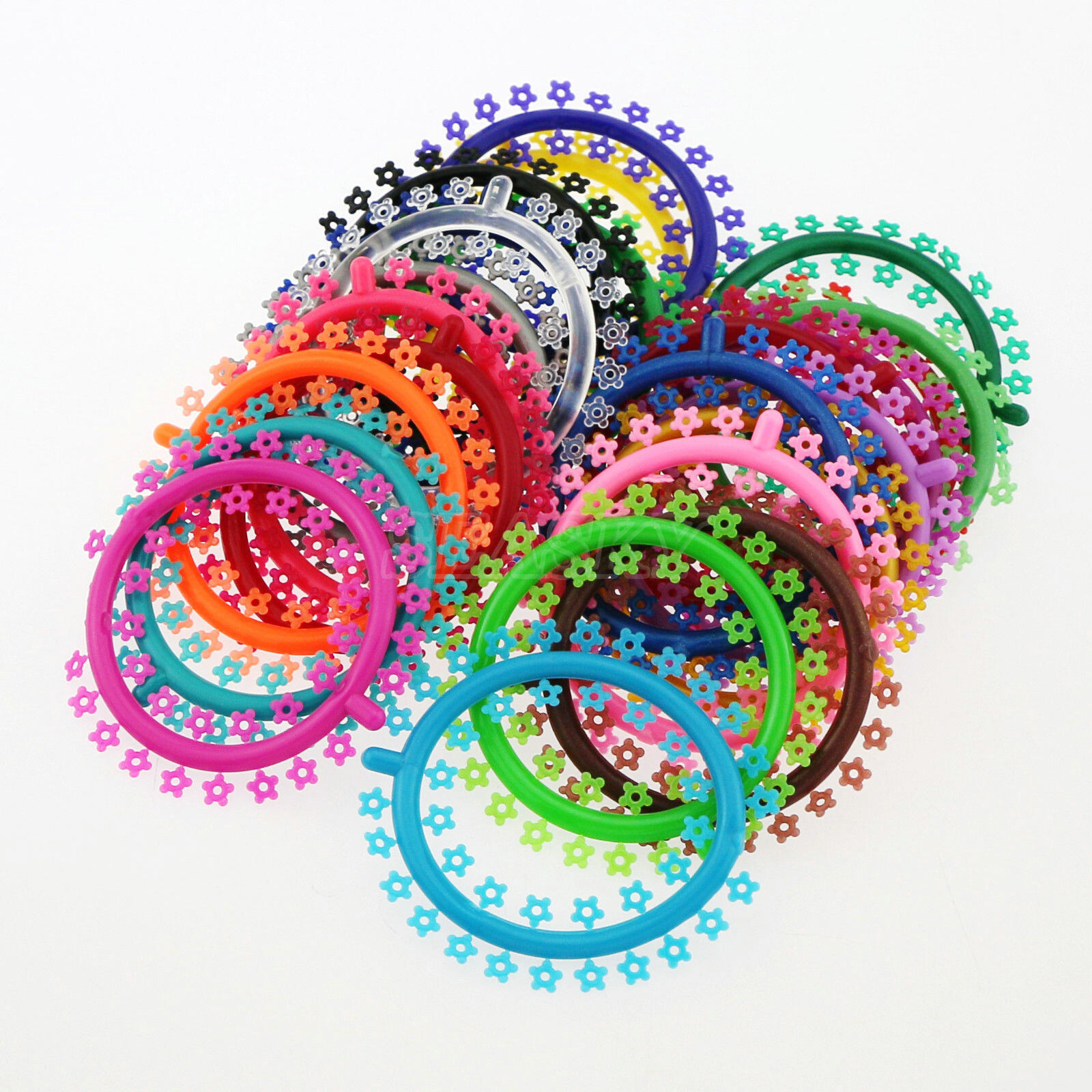 1000 Pcs/pack Orthodontic Elastic Rubber Multi-Color Flower Design Ligature Tie