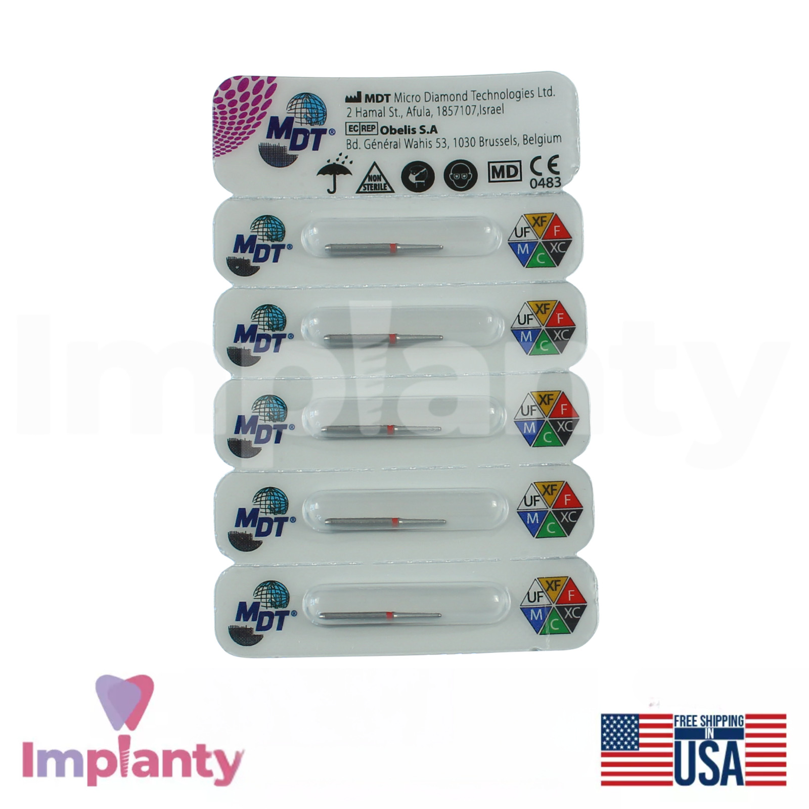MDT Dental Flat End Cutting FG Diamond Burs 179R Surface Shaping Refine Margins