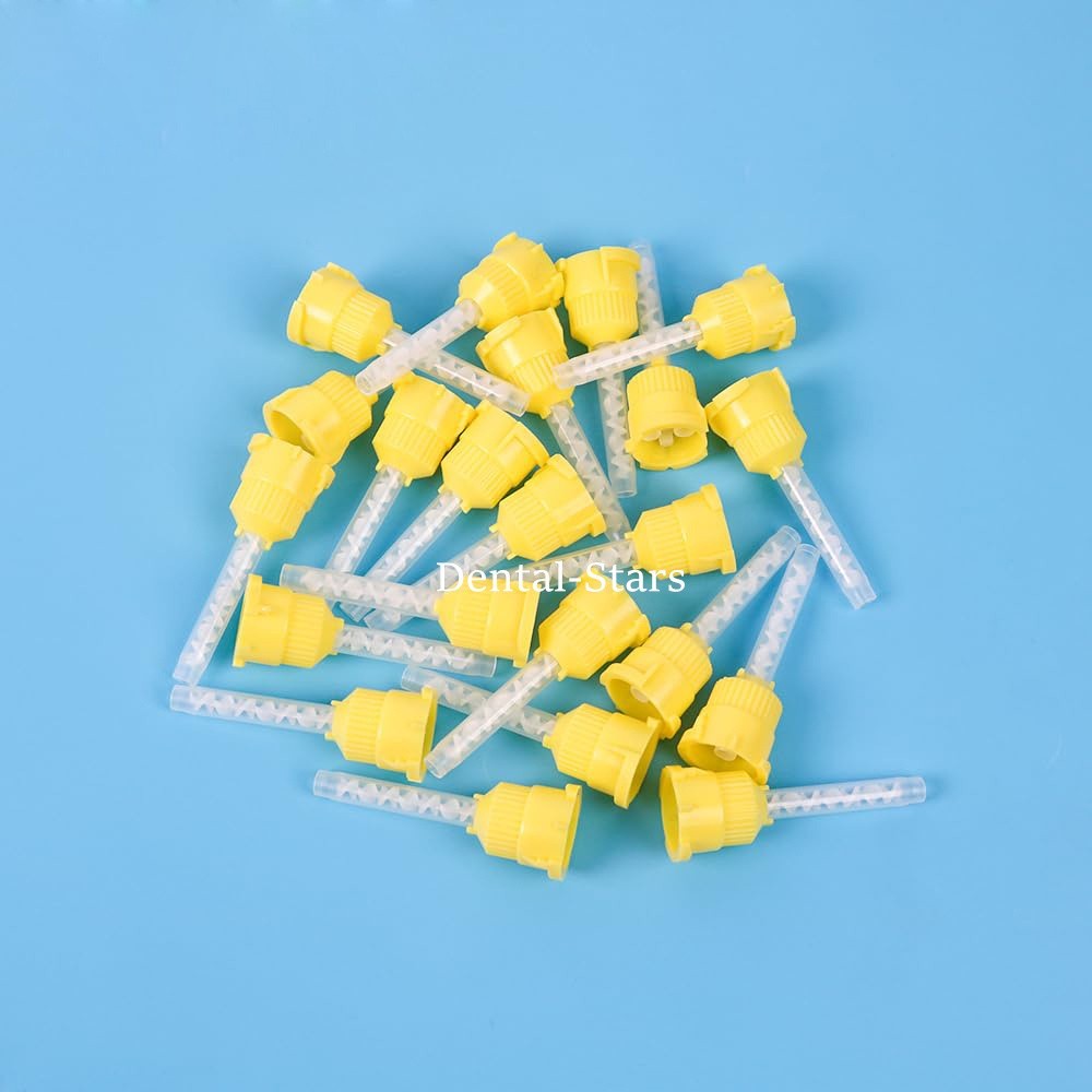 Dental Mixing Tips impression Silicone Rubber Mixer Tip Yellow Long 7cm/Short 5c