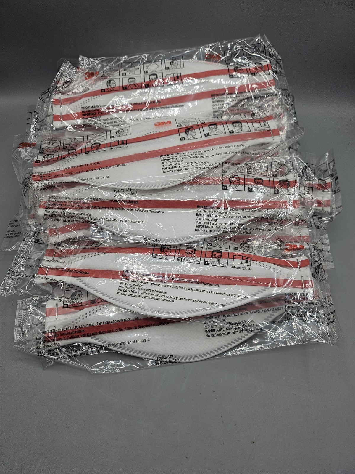 New 25x 3M Aura 1870+ Face Mask NIOSH Approved N95 Particulate Respirator Masks