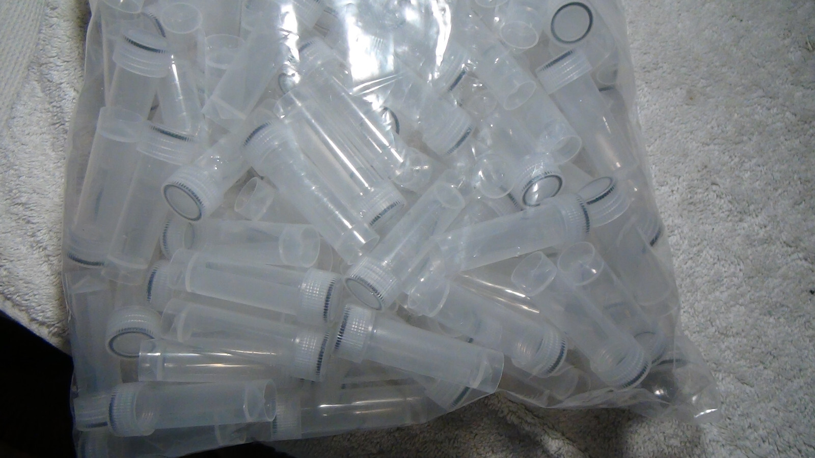 200 x 5mL Cryovial Screw Cap Transport Tubes Self Standing Sterile Clear