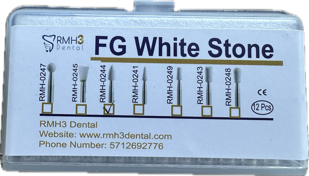 RMH3 Dental FG FL2 Aluminum Oxide White Finishing Stones 12/pk
