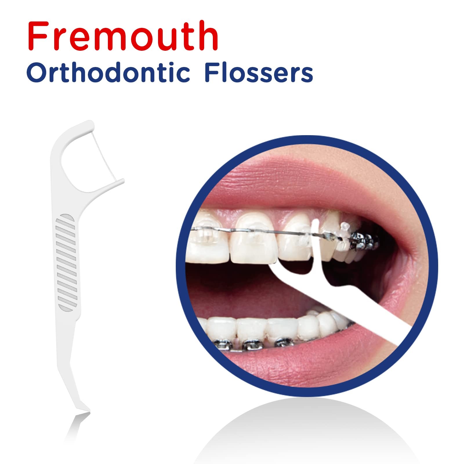 Fremouth Upgraded Orthodontic Flossers for 1 Count (Pack of 100), White