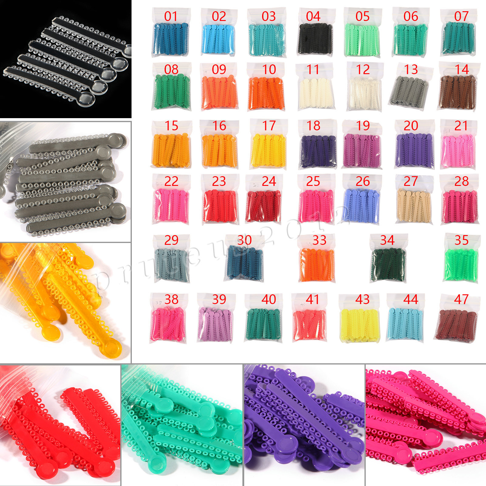 1040pcs Dental Orthodontic Elastic Ligature Ties Bands for Brackets