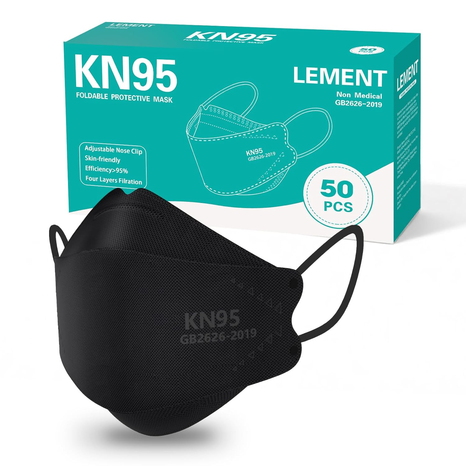 KN95 Face Masks,50 Pack Breathable Cup Dust Disposable Masks for Adult,Teenager