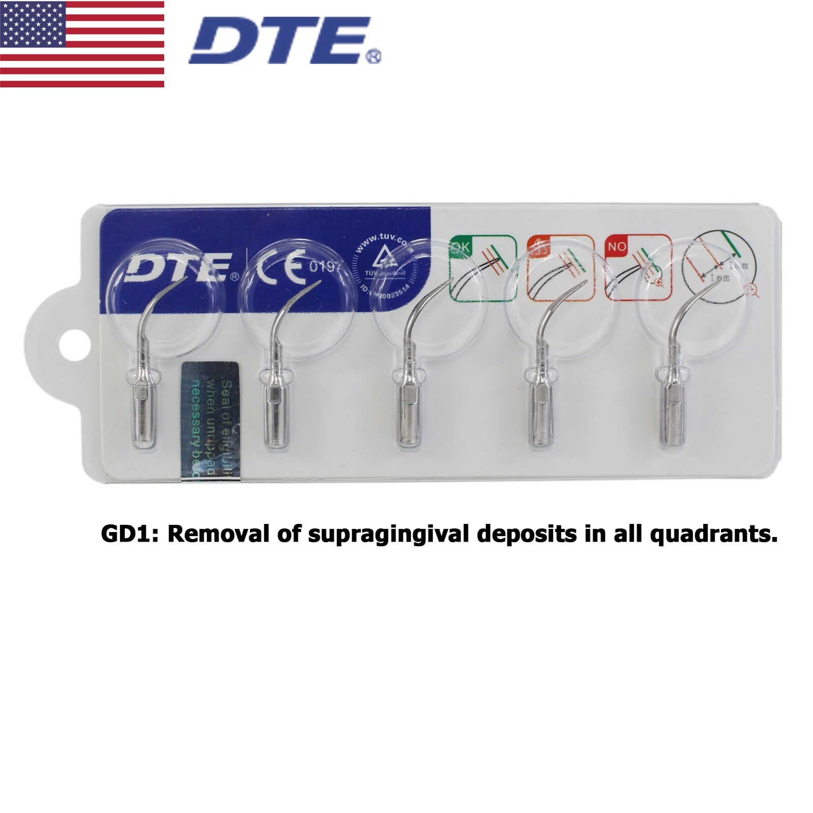 Dental Ultrasonic Piezo Scaler Scaling LED Handpiece Tips SATELEC ACTEON GD1 PD1
