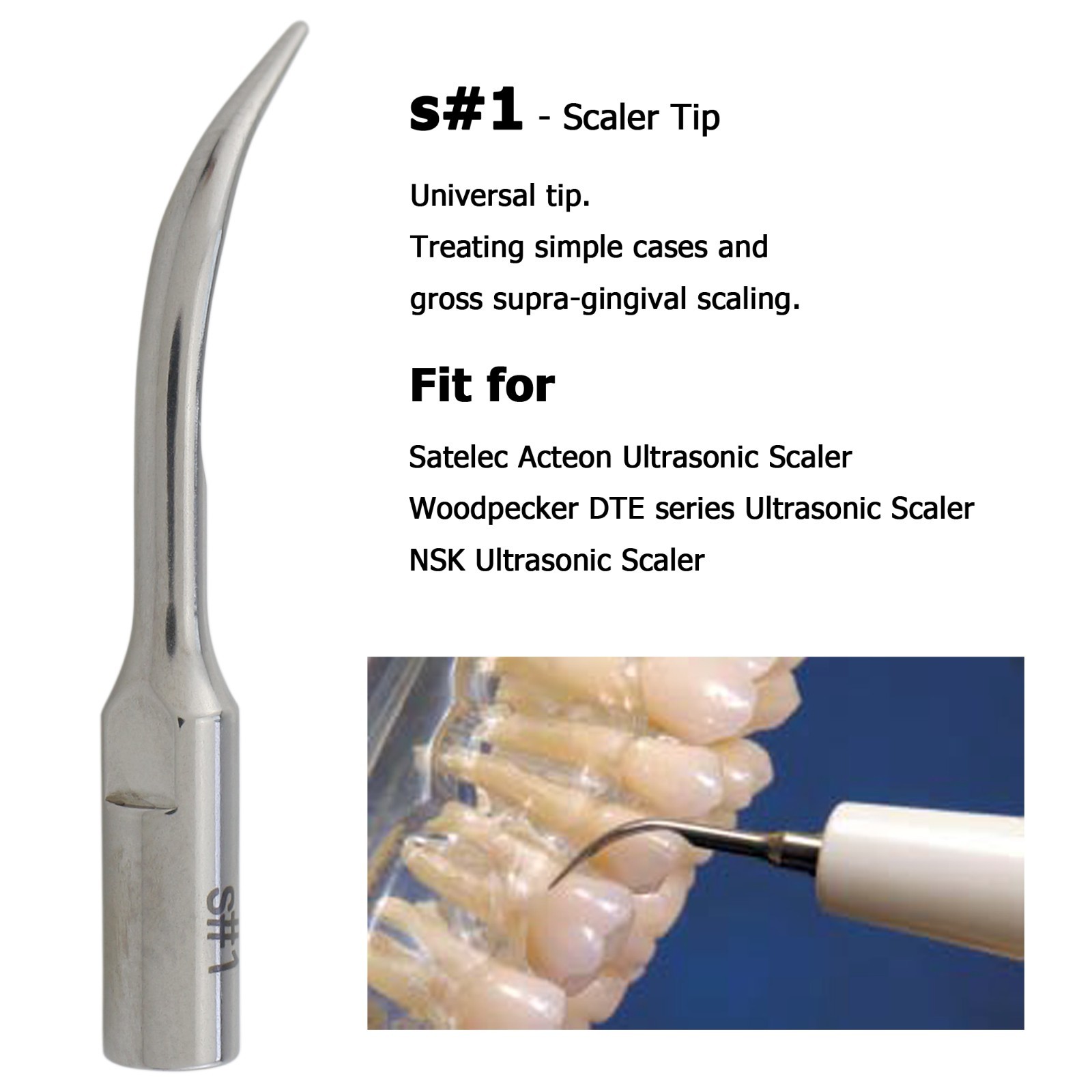 DTE HD-7L / Satelec ACTEON Newtron Handpiece Ultrasonic Piezo Scaler Tips H3 10Z