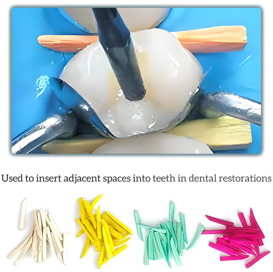 Dental Disposable Wooden Wedges Interdental Composite Wedge Tooth Gap Colorful